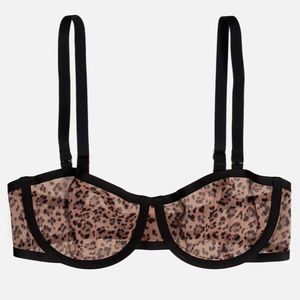 NWOT CUUP leopard mesh balconette bra 36B